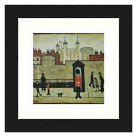Greetingles Lowry-Style 12"/31cm Square Framed Print. Beautiful Black Ash Frame (Lowry, On Guard)