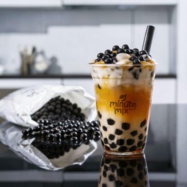 Minute-Mix Boba Kosher Quick Cook REAL Tapioca (Brown Sugar) Boba Pearls (1 Kilo / 2.2 Pounds)