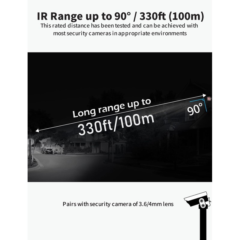 2 Pack IR Illuminators 30 LEDs 850nm Long Range Illuminator