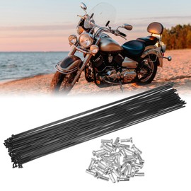 X AUTOHAUX 36pcs Bicycle Carbon Steel Spokes 14G 288mm with Nipples Black