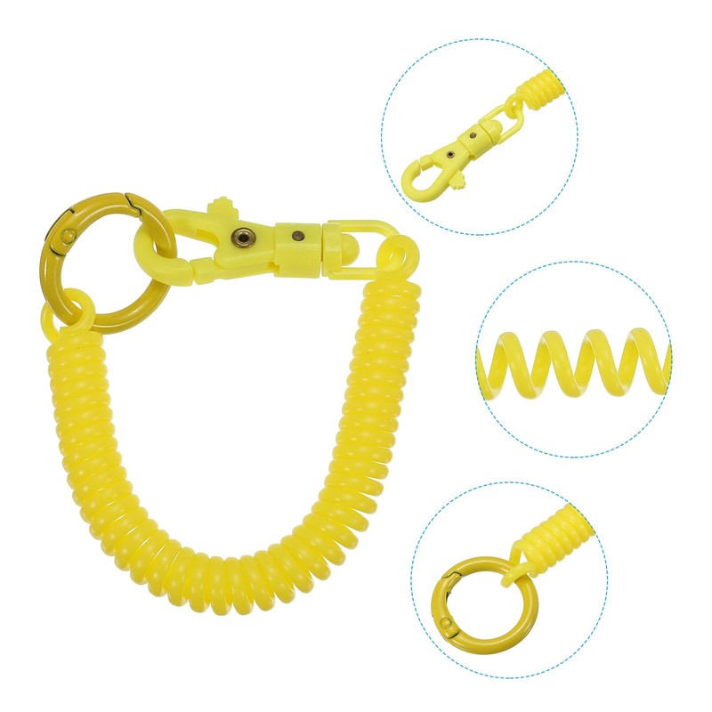 PATIKIL Retractable Coil Springs Keychain, 2 Pack Anti-lost Key Chain