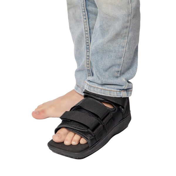 Brace Align Pediatric Children’s Square Toe Post Op Shoe For Kids and Youth- HCPCS L3260- For Broken or Fractured Foot or Toe, Post Surgical, Soft Tissue Injury- Left or Right Foot