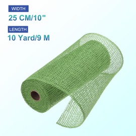 sourcing map 10 Inch Poly Burlap Mesh for Wreath, Decorative Mesh Fabric Ribbon 10 Yard for Fall Easter Christmas Flower Bow, Army Green
