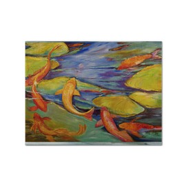 Caroline's Treasures JMK1115PLMT Koi Fabric Placemat Washable Placemat Dinner Table Decor No Ironing Linen Look