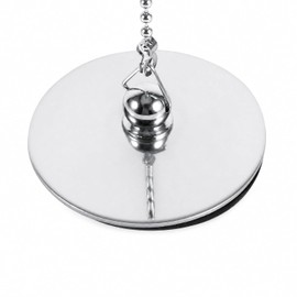 Tapón para Bañera , Tapa para Baño Cromado Fregadero de Cocina Cromado , Tapón para Desagüe de Bañera , Tapón de Desecho de Metal Sólido con Cadena