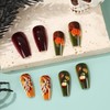 Thanksgiving Press on Nails Medium Ballet Shaped Fall Maple Leaf