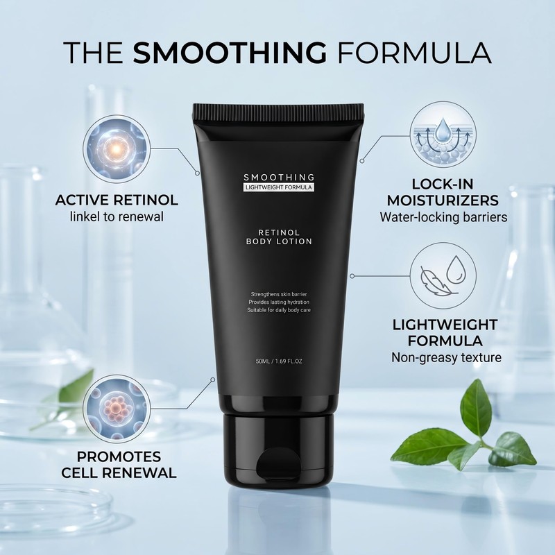 Retinol Body Lotion - Lightweight Smoothing Body Cream - 1.69
