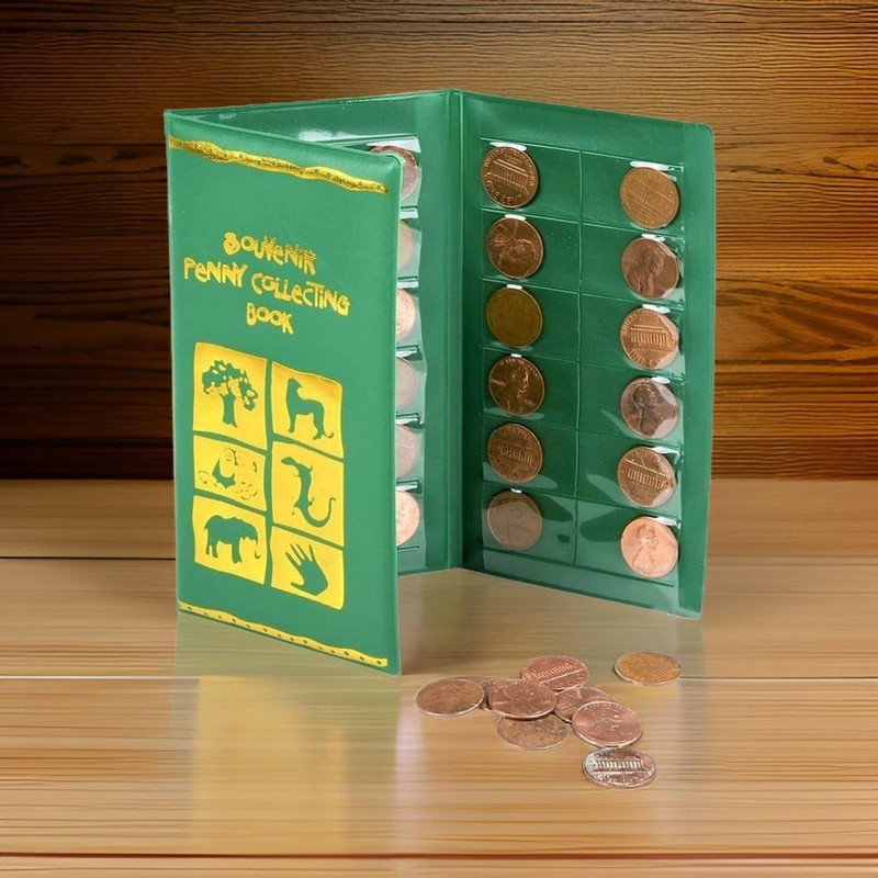 Rhode Island Novelty Green Zoo Penny Collecting Book One Per