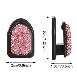 WINKA Bling Car Hooks 4pcs Crystal Accessories Cute Dashboard Hook for Keys Sunglasses Multifunctional Hanging Storage Hook Universal Diamond Accessories for Car (Pink)