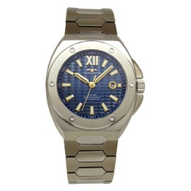 Technos T9C04SN Solar Date Men's Wristwatch, Silver, blue, Bracelet Type