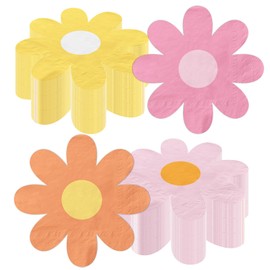40Pcs Daisy Paper Napkins Groovy Napkins Retro Napkins Daisy Party Tableware Hippie Party Napkins Flower Paper Napkins Boho Daisy Baby Shower Decorations Daisy Party Supplies