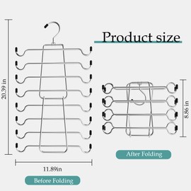 ROUDJER Tank Tops Hangers, 3 Pack Foldable Bra Hangers Space Saving Metal Hangers, Closet Organizer and Storage with 360° Swivel Hook for Tank Tops, Bras, Camisoles, Bathing Suits, Scarves, Belts