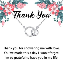 TGBJE Thank You For Showing Me With Love Necklace Baptism Gifts Christening Gift Shower Hostess Gift (shower love ne)