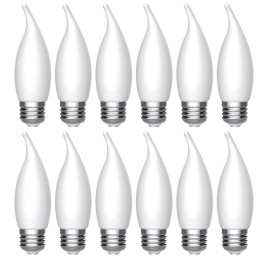 GE (12 Bulbs) GE Ultra Bright LED Light Bulbs, 100W, Daylight Candle Lights,