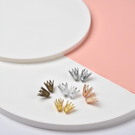 100Pcs / lot 8x10 mm Hollow Out Flower Shape Pendant Beads Caps Cone Filigree End Bead Cap for DIY Earring Necklace Jewelry Making Useful and Fashion,Beading Supplies,Beading and Jewelry Making