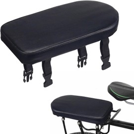 Bicycle Rear Rack Cushion Seat, Bicycle Manned Cushion, Mountain Bike Back Shelf Seat Cushion Manned Comfortable Saddle, PU Leather Wide Soft Pad Accessory for Sports Trail Riding, Detachable Design