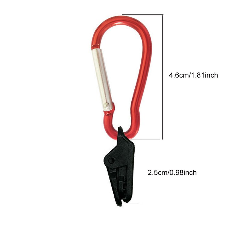 10-Piece Tarp Clamp Clips with Carabiners for Camping – Plastic