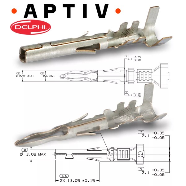DELPHI APTIV, DELPHI (Male & Female ) Weather-Pack Terminal 16-14