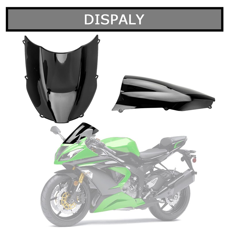 Windshield Windscreen Wind Deflector Screen Double Bubble for Ninja ZX6R