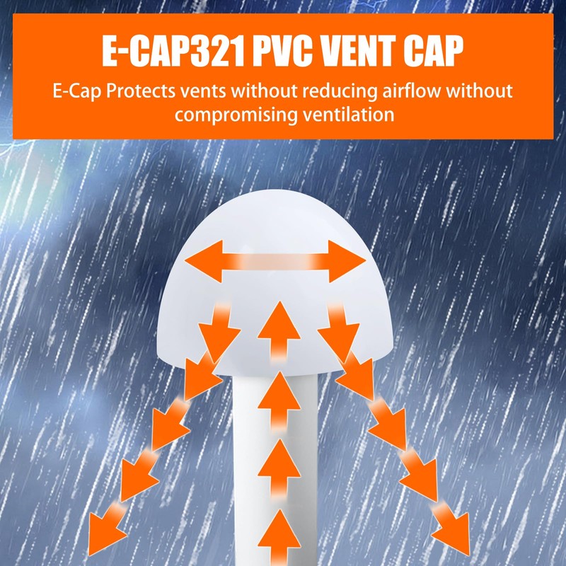 PVC Roof Vent Cap for 1-1/2", 2" and 3" Houses