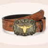 WOWOGO Women Men Western Belts Cowboy Cowgirl Country Belt Longhorn