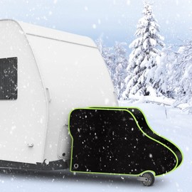 innislink Drawbar Cover, Drawbar Cover for Caravan, Universal Tow Bar Protective Cover, Towing Hitch Cover with Reflective Band, Caravan Accessories for Anti-Slinger Coupling Box Lock (Black)