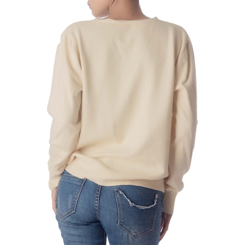 iB-iP Women's Lightweight V-Neck Cardigan Pullover Cardigan, cream