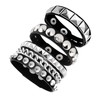 Tosmifairy 3 Pieces Punk Rock Leather Bracelets for Women Pop
