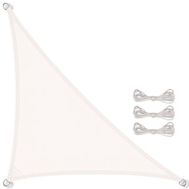 CelinaSun Sun Sail Waterproof PES Triangle Right Angle 2.5 x 2.5 x 3.5 m White UPF 50+ Premium Sun Protection Including Mounting Ropes