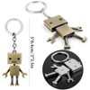 YGCHEN Robot Key Fob Metal Pendant Car Key Ring Couple