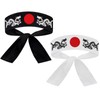 Cotton Tie on Headband (1 White + 1 Black) For