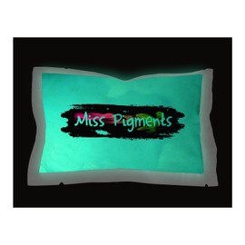 Miss Pigments Glow in The Dark Powder - Glowing Mica Pigment Colorant for Epoxy - Resin - Candle Making - Nail Polish - Non-Toxic (Mystic Ocean Blue, 8 oz)