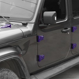 JeCar 10PCS Purple Full Set Door Hinge Cover Trim Overlay for 2018+ Jeep Wrangler JL JLU/Gladiator JT