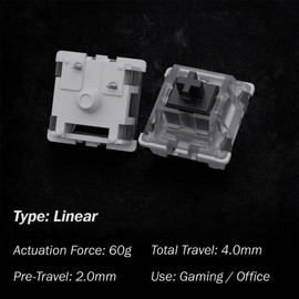 Gateron KS-9 RGB Mechanical MX Type Key Switch - Clear top (65 Pcs, Black)