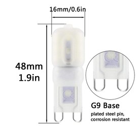 Jiotouhu G9 LED Warm White 3000 K, G9 LED Bulb, 3 W Replacement 30 W Halogen Bulb, 300 Lumens, 360 Degree Angle, No Flickering, Not Dimmable, for Chandelier Interior Decoration, Pack of 10