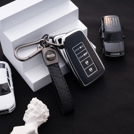 Flensent Key Fob Cover with Keychain for Lexus ES300h ES350 GS350 GS450H GS-F GS300t (Black)