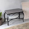 Mango Steam Heather Gray Shoe Bench - Vanity Seat for