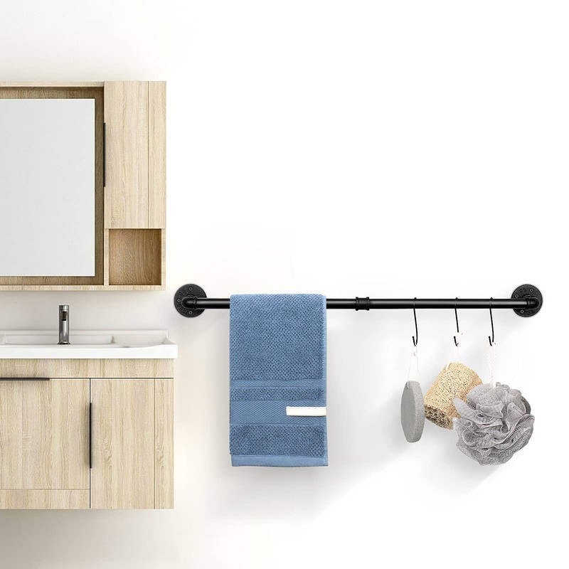 Jeasor Industrial Pipe Towel Rack Towel Bar, Heavy Duty Wall