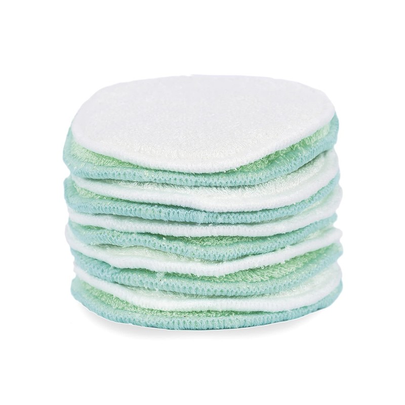 10 Reusable Make-Up Removal Pads Made Of Bamboo And Cotton,