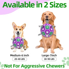 Dog Toys Dog Soccer Ball Nylon Strap, Interactive Dog Toys, Puppy Birthday, Dog Outdoor Toys, Durable Fetch Ball Dog Toys for Puppy Small Medium Breed (6 inch)