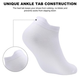 6 Pairs Womens Ankle Socks Running Athletic Low Cut Cushioned Sole Socks With Tab (UK, Alpha, One Size, Regular, Regular, 6x White)