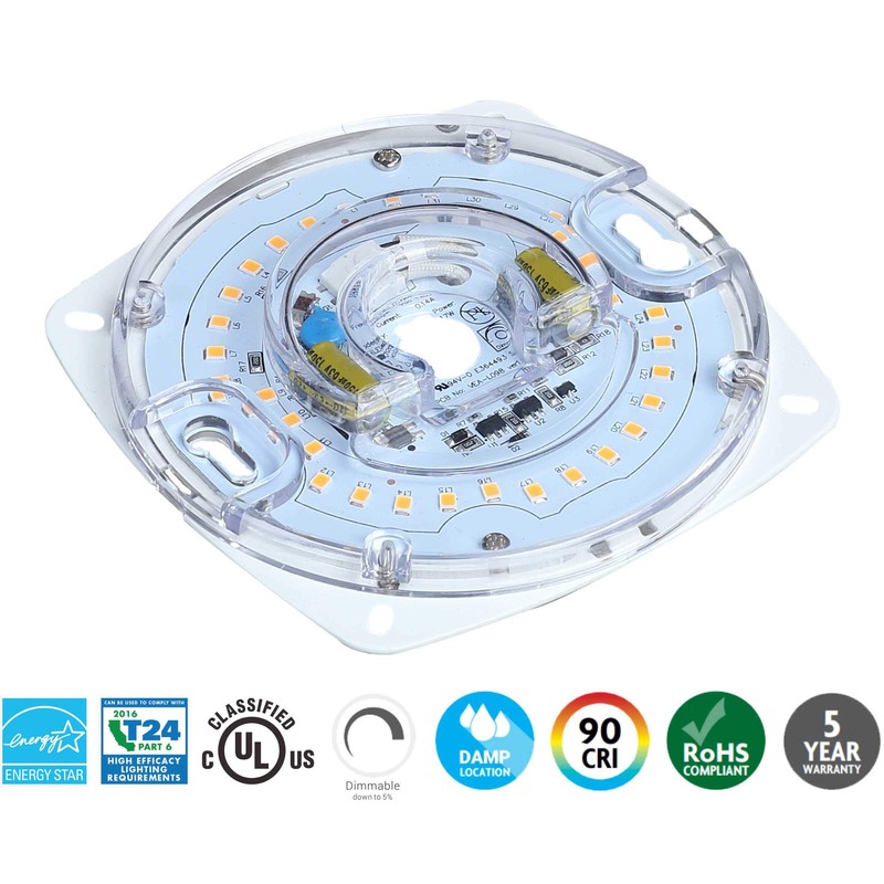 4" PCB Size,5.39" Overall Size, 17W, 3000K,1200LM,120V, CRI90, LED Light