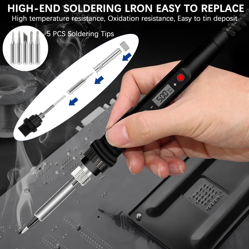 Soldering Iron Heat Set Insert Tool, 80W 110V LCD Digital