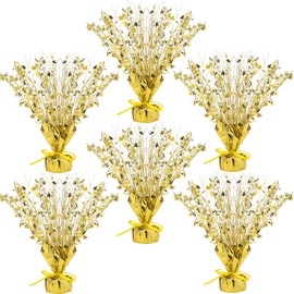 Crowye Metallic Foil Spray Centerpiece Party Golden Star Foil Spray Centerpiece Table Decoration Gleam 'n Burst Centerpieces Metallic Table Centerpieces for Birthday Party Season Holiday (6 Pieces)
