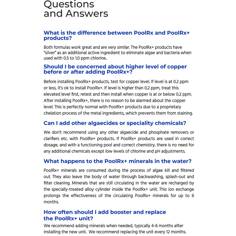 PoolRx+ Mineral Algaecide Unit, up to 6-Month Algae Control, for