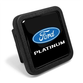 iPick Image for Ford F-150 Platinum Black Rubber Heavy-Duty 2" Trailer Tow Hitch Receiver Cover for Class 3 and Class 4