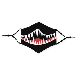 Weddingstar 3-Ply Kid's Washable Cloth Face Mask Reusable and Adjustable with Filter Pocket - Monster Mouth