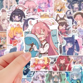 Blue Archive Blue Archive Stickers, Popular Character Goods, Set of 44, Yuka Hayase, Hina Karasaki, Fuuka Kayoko, Two-Dimensional, Game, Stickers, Cute Anime, Moe Goods