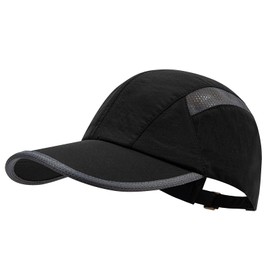 Croogo Running Cap, Men's, Mesh Cap, Unisex, Ultra Lightweight, Breathable, Quick Drying, Jogging, Walking, Thin, UV Protection, G-DCP2401-Black