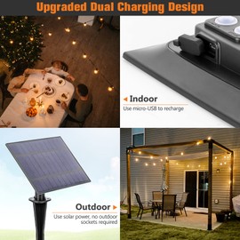 Solar string lights outdoor waterproof 100ft with 52 Shatterproof ,Solar lights outdoor waterproof Remote ST38 Vintage Edison Bulbs,Salor ourdoor light Hanging Lights Waterproof for Outside Backyard